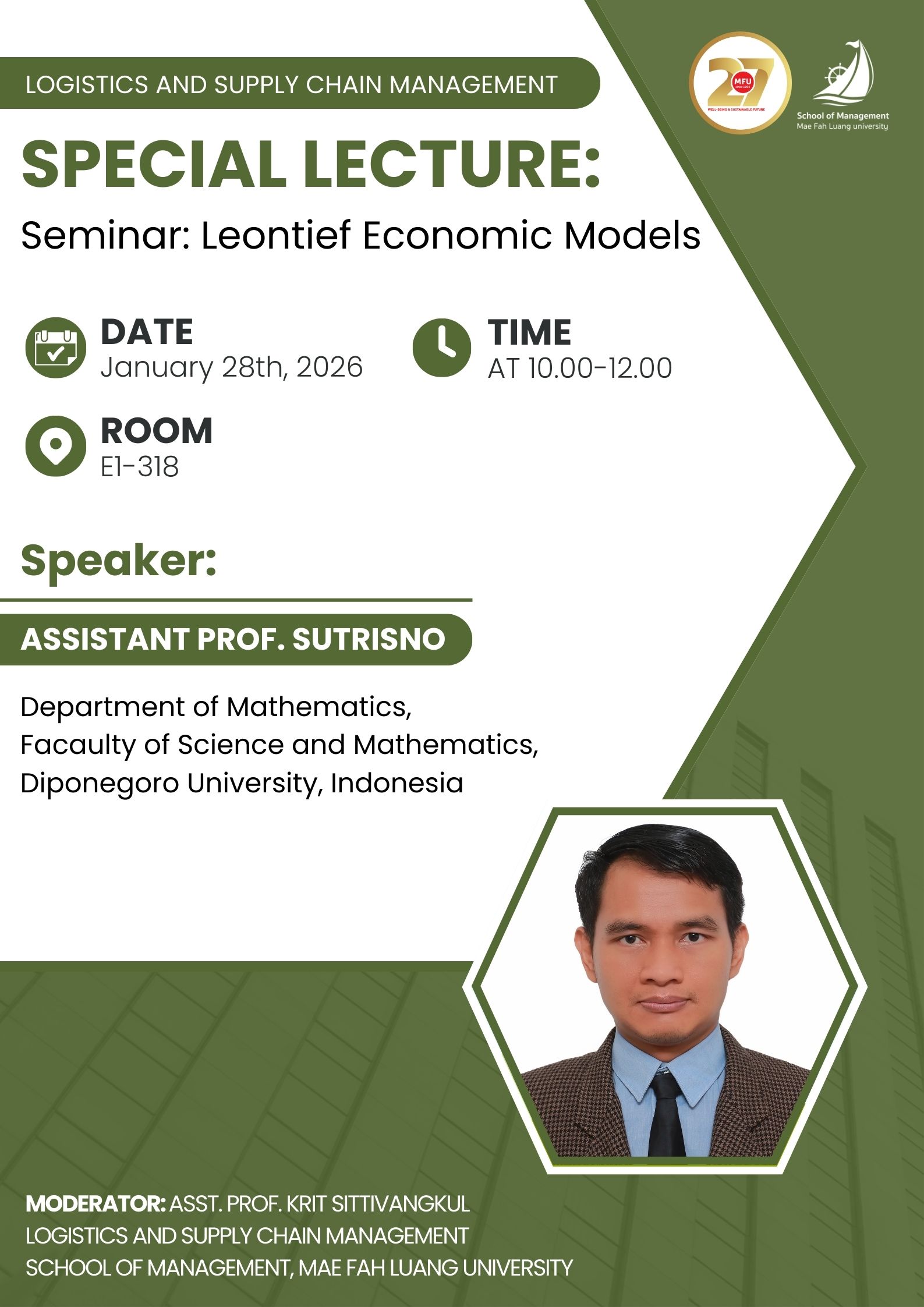 Special Lecture: Seminar on Leontief Economic Models